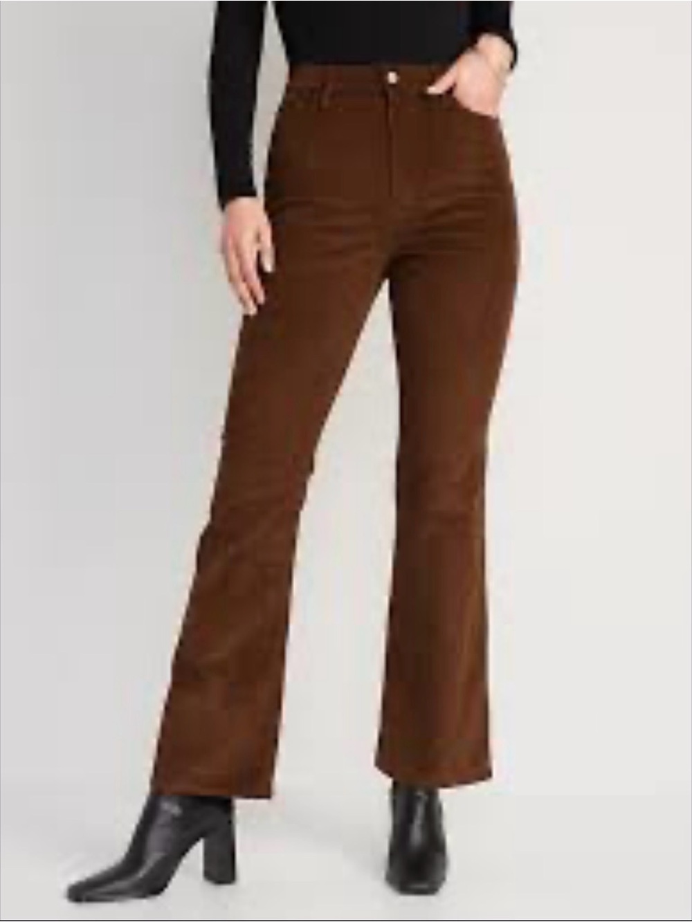 Old Navy Brown Higher High-Waisted Flare Corduroy Pants Women’s Size 14